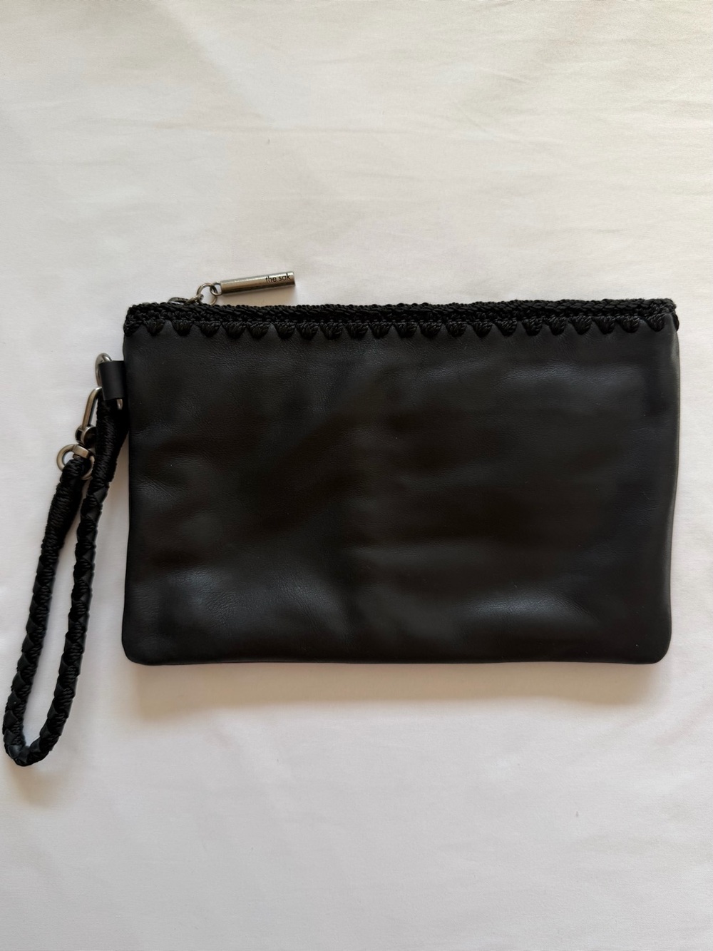 Black Braided Wristlet Clutch